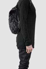TEO+NG Paris - Black Crinkled Leather Backpack - model side view