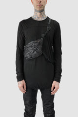 TEO+NG Paris - Black Harness Crossbody Leather Bag - model front view