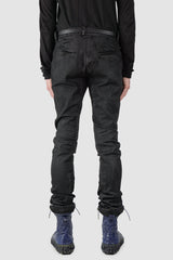 TEO+NG Paris - Black Leather Belt with Adjustable Nylon Strap - model back view
