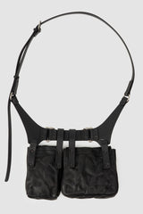 TEO+NG Paris - Black Leather Crossbody Double Pouch Bag - item back view