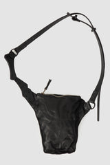 TEO+NG Paris - Black Leather Crossbody Pouch with Zipper - item back view
