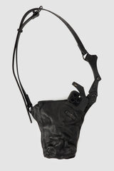 TEO+NG Paris - Black Leather Crossbody Pouch with Zipper - item phone detail view