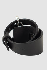TEO+NG Paris - Black Wrapping Leather Cuff with Steel Clamp - Item back view