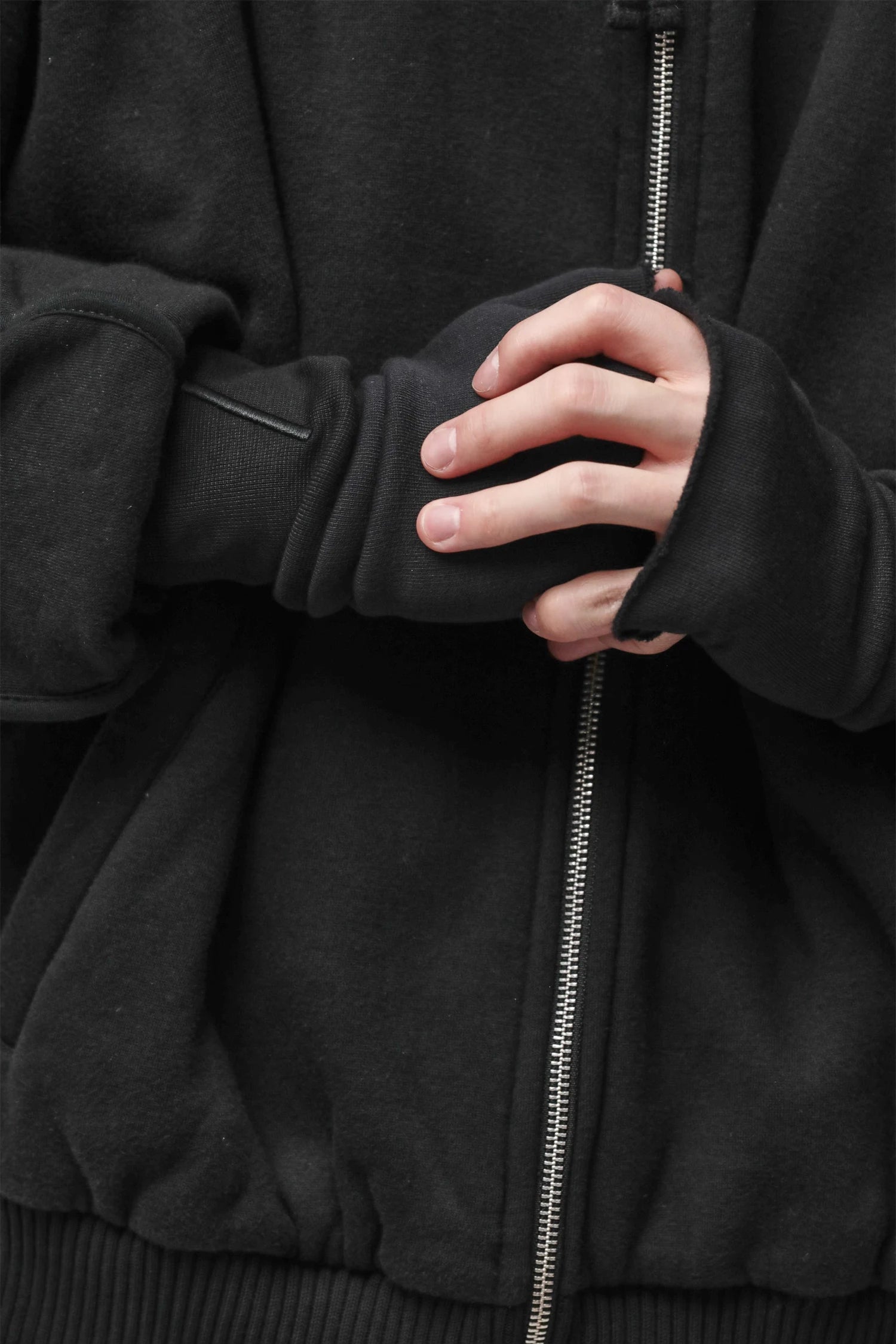 Thom Krom - Men’s Black Cut Finger Cotton Gloves GLOVES-M-55 detail view