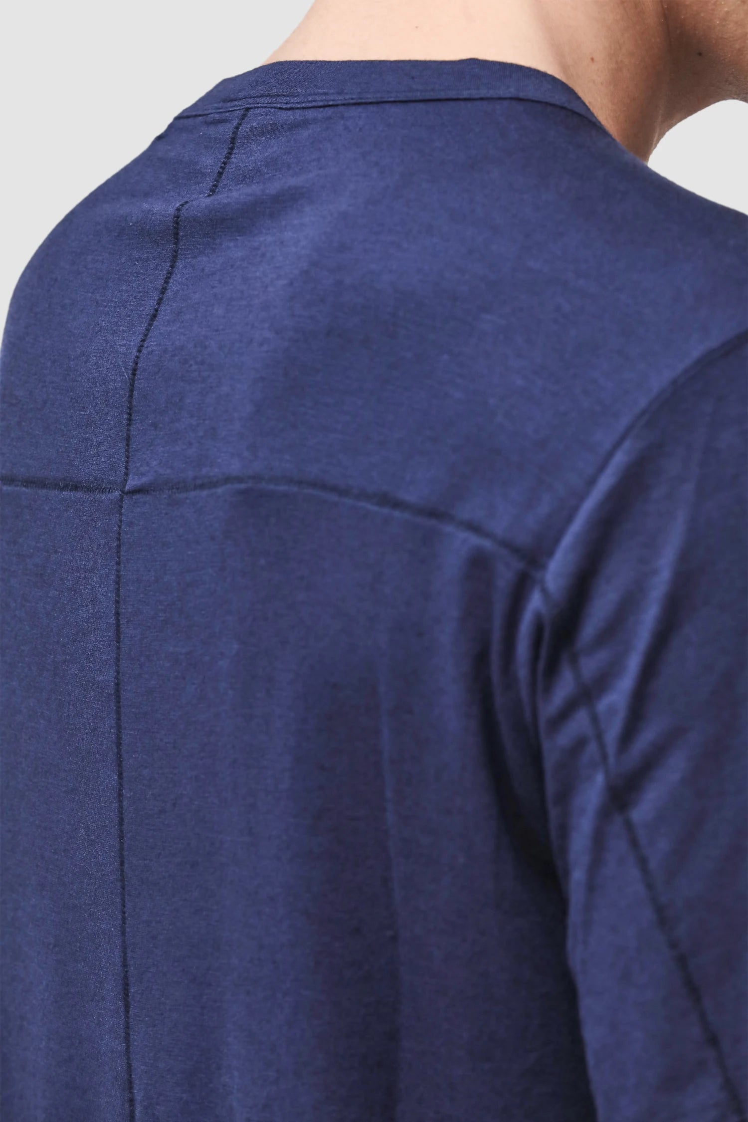 Thom Krom - Men’s Blue Modal Cashmere Long Sleeve M-TS-961 back detail view