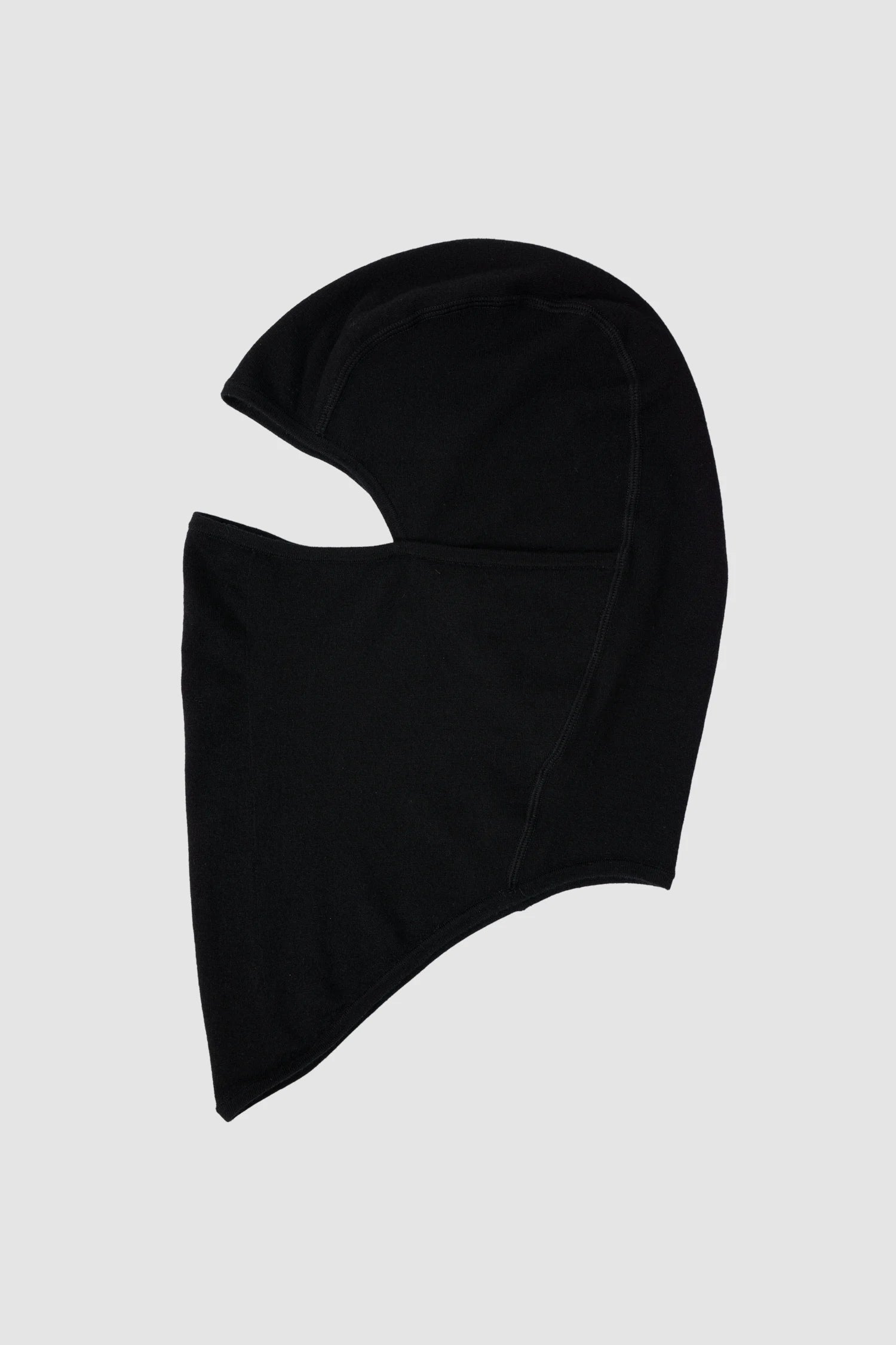 Thom Krom – Men's Black Cashmere Blend Performance Knit Balaclava Hoodie - item left view