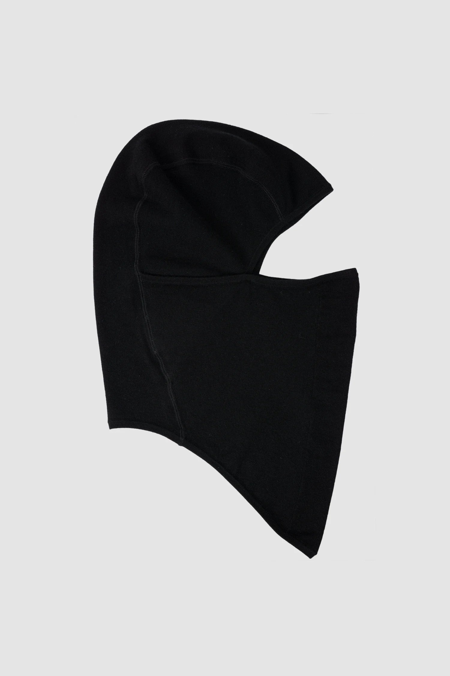 Thom Krom – Men's Black Cashmere Blend Performance Knit Balaclava Hoodie - item right view