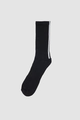 Thom Krom - item inside view of men’s Black Contrast Stripe Organic Cotton Socks - SOCK-10