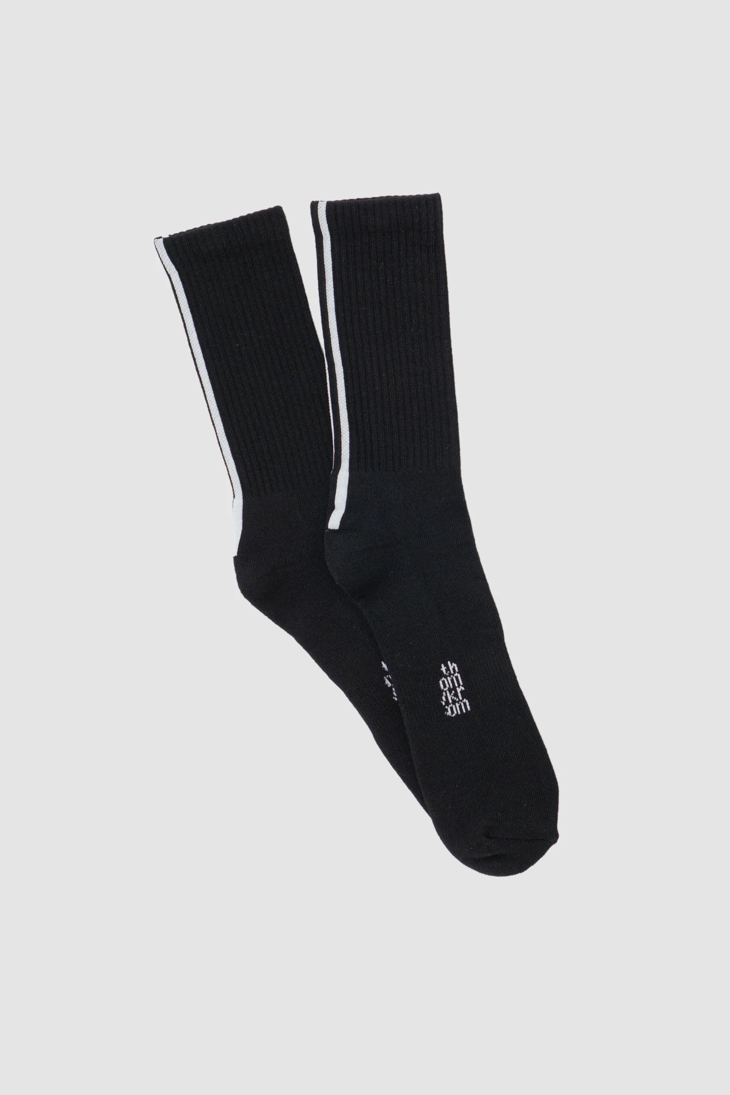 Thom Krom - pair item view of men’s Black Contrast Stripe Organic Cotton Socks - SOCK-10