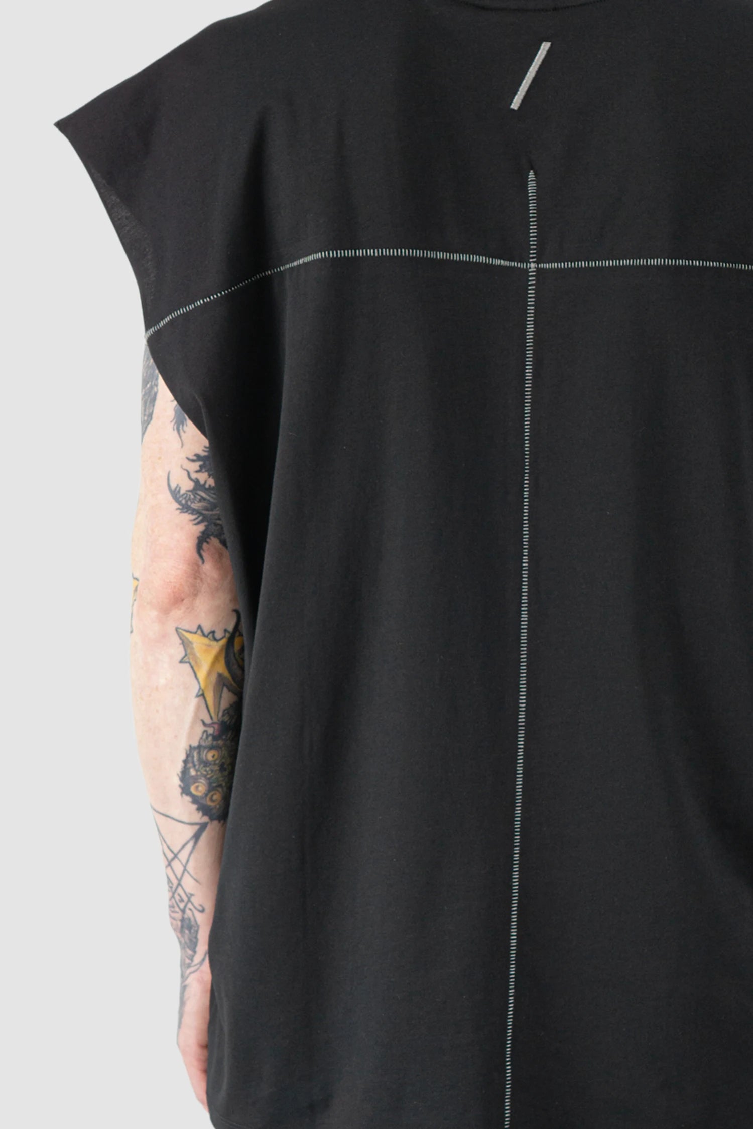Black Cotton Jersey Oversize Tank Top