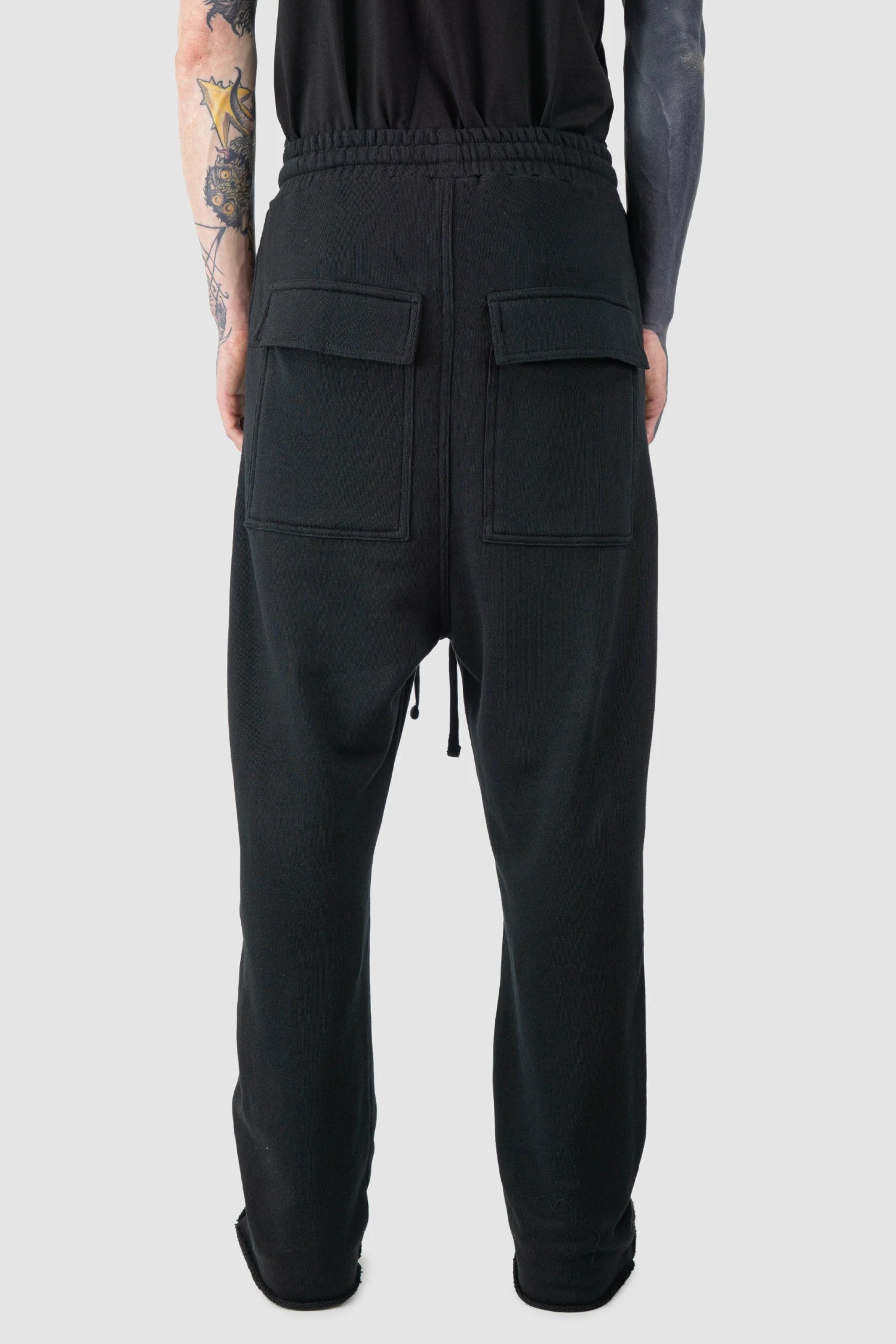 Black Relaxed Low Crotch Sweat Trousers