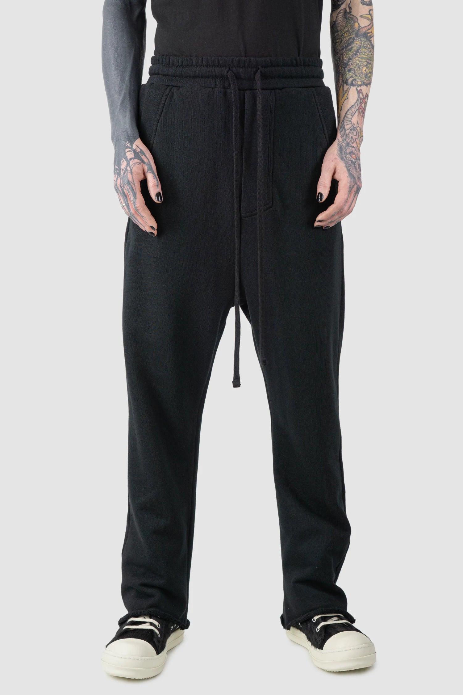 Black Relaxed Low Crotch Sweat Trousers