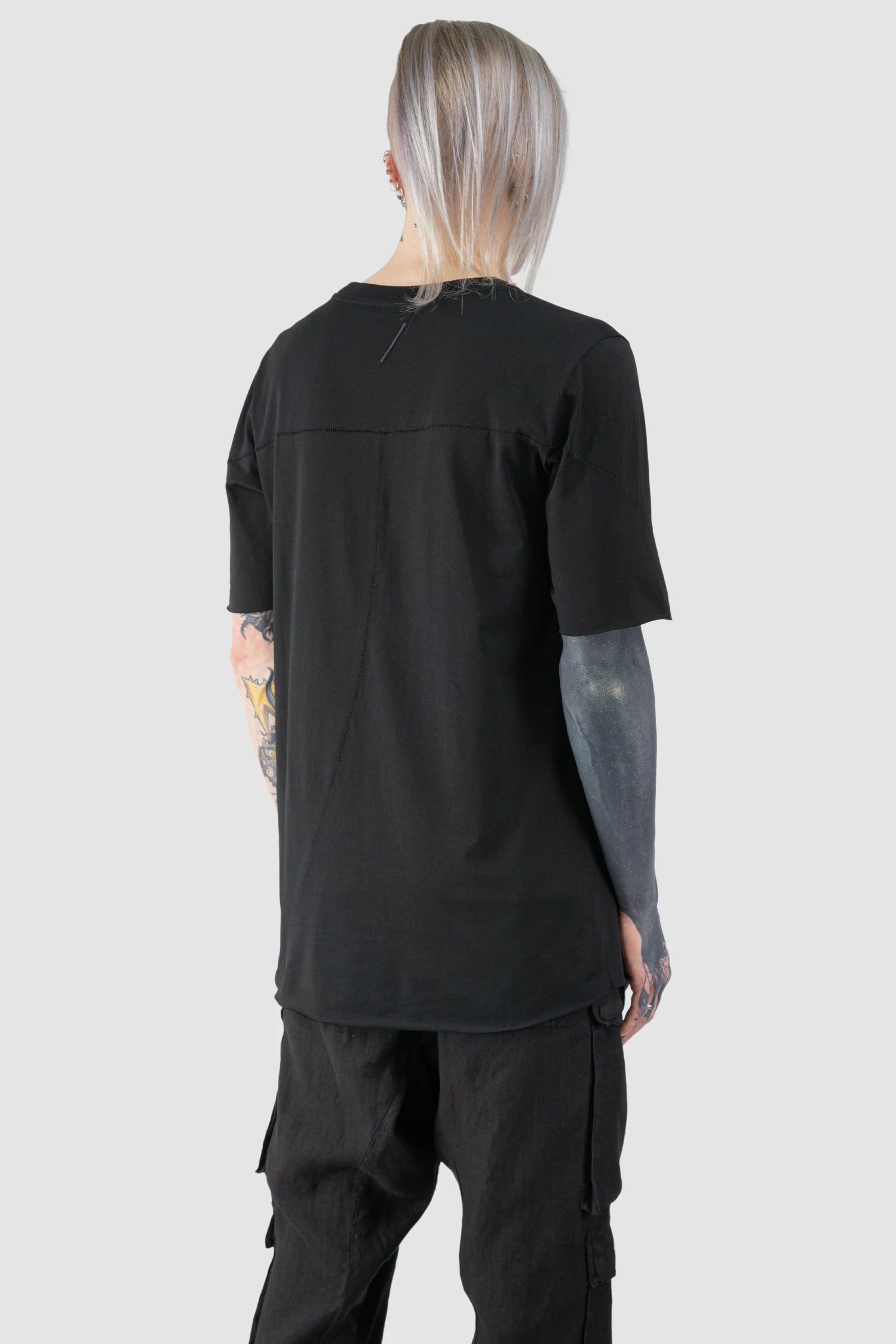 Black Round Neck Cotton T-Shirt