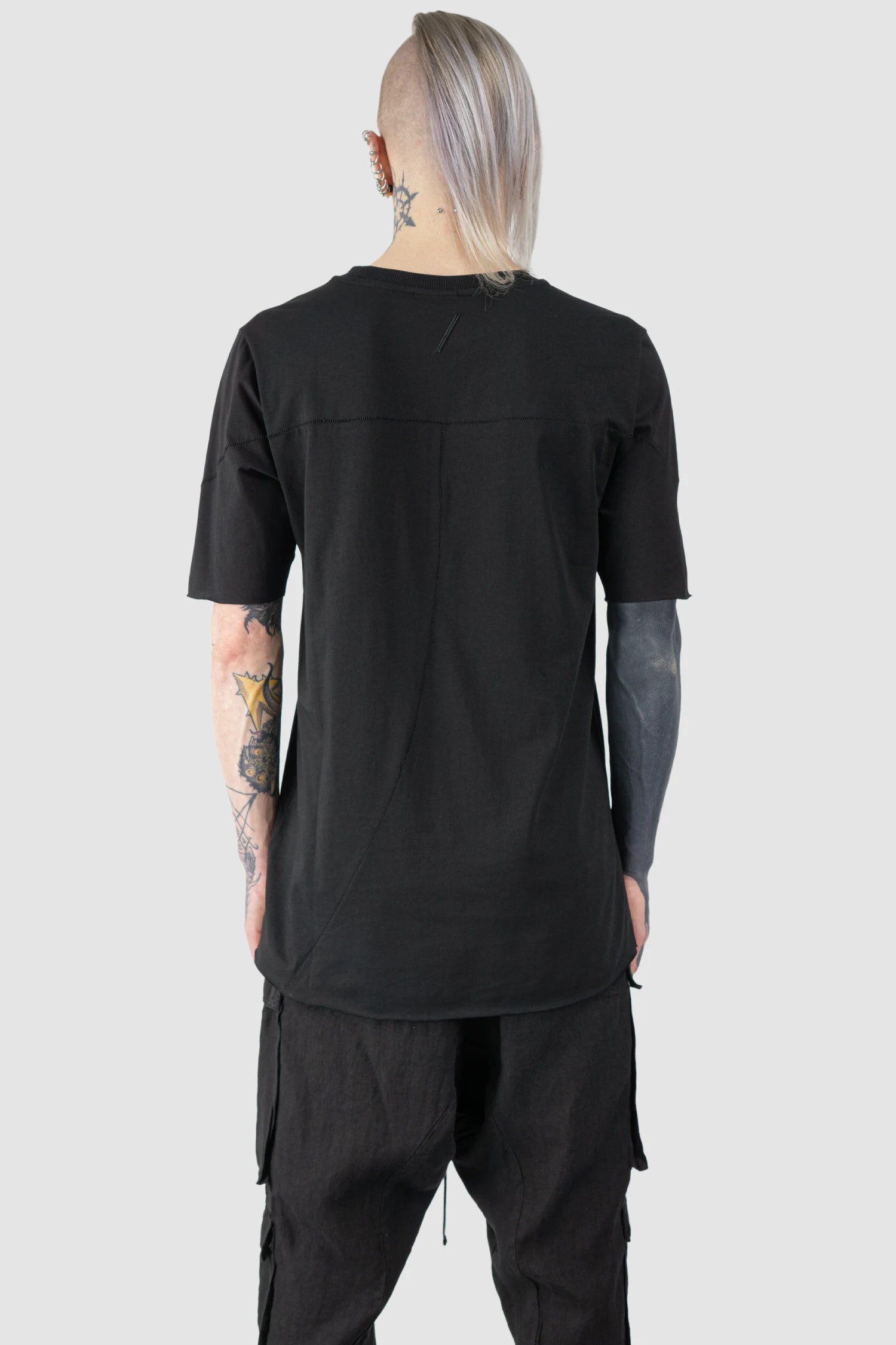 Black Round Neck Cotton T-Shirt