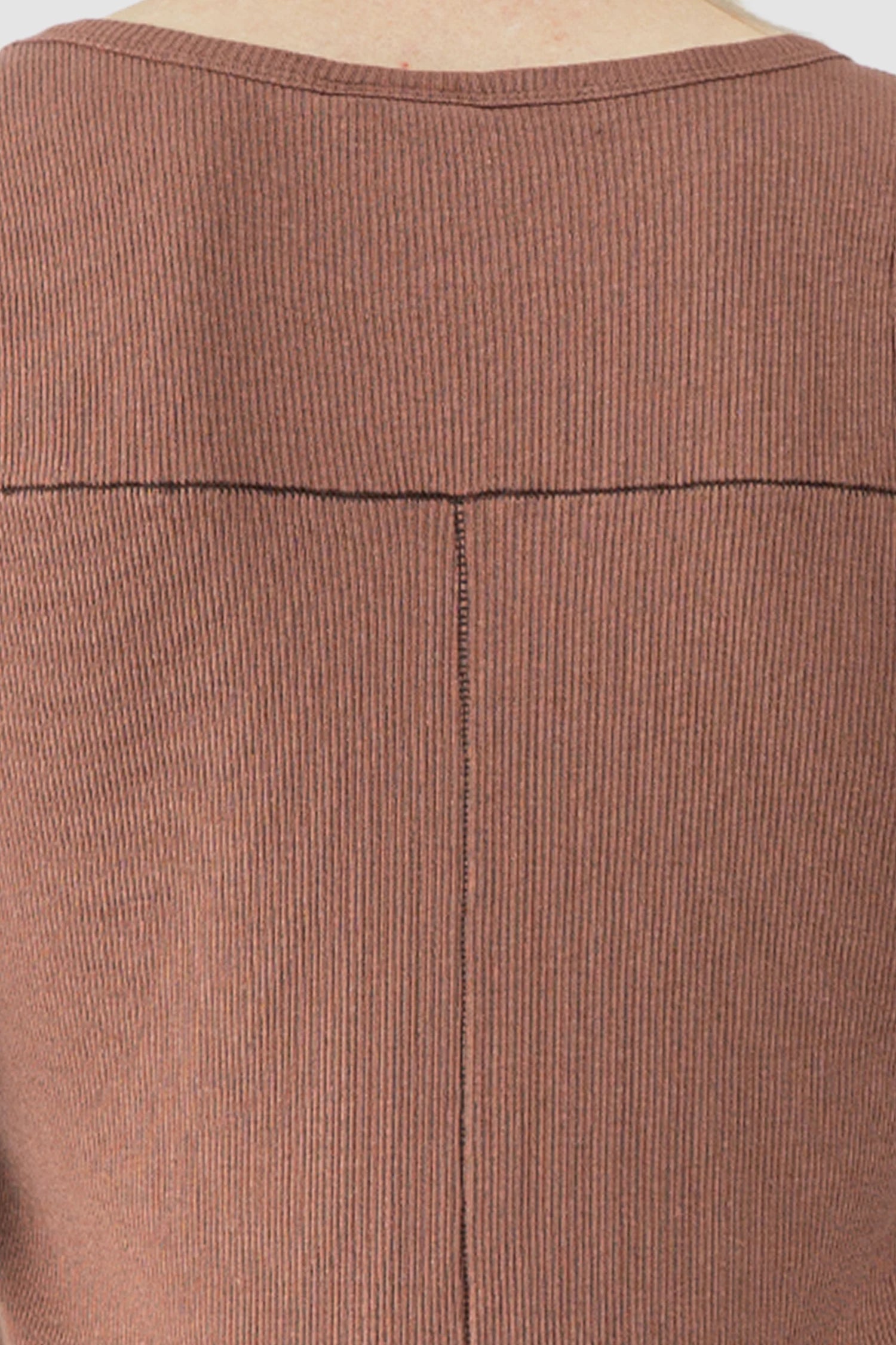 Thom Krom - Men’s Red Cotton-Linen Rib Singlet Tank Top M-TS-947 back detail view