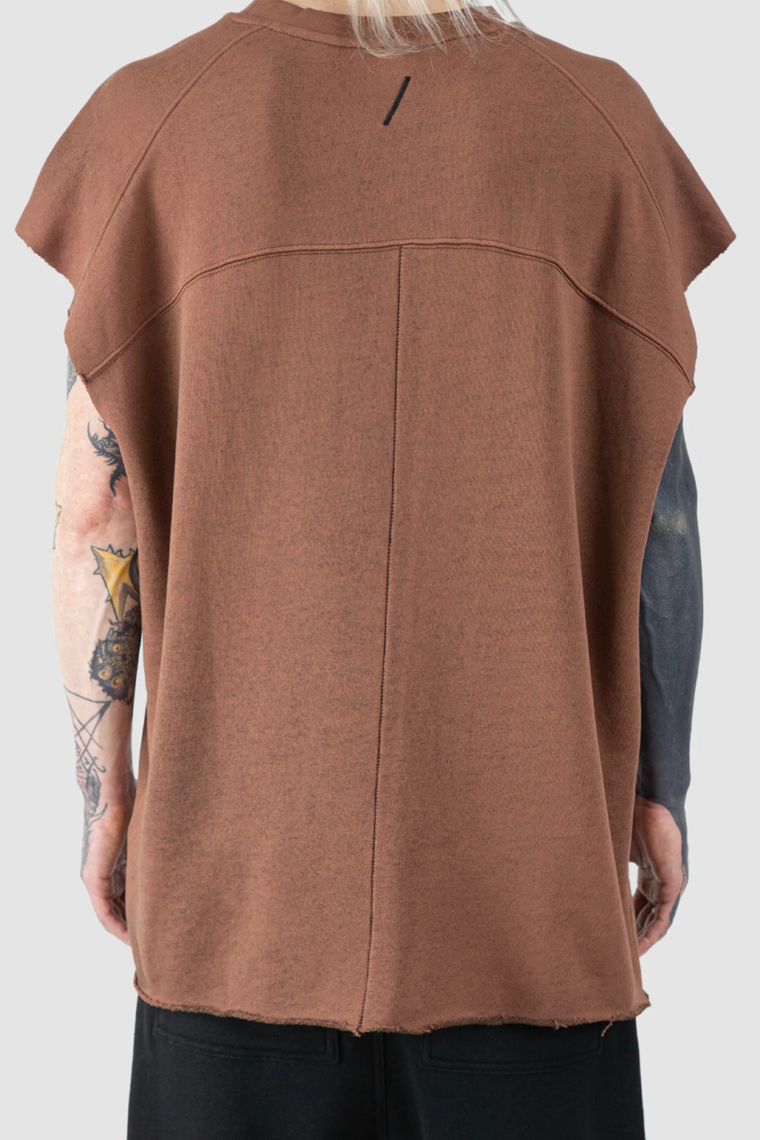 Red Raw Edge Cotton Tank Top