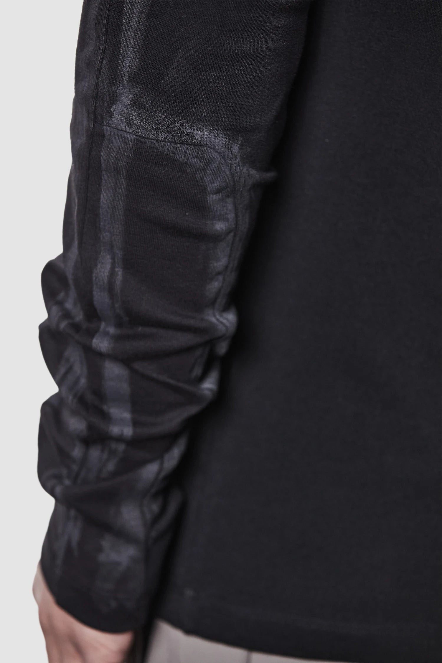 Thom Krom - arm back view of black Hand-Painted Long Sleeve Shirt
 - M-TS-907