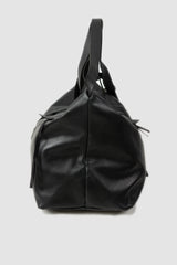 Werkschwarz - back view of black Soft Cow Leather Weekender Bag Cabin 1P