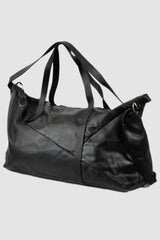 Werkschwarz - front right view of black Soft Cow Leather Weekender Bag Cabin 1P