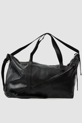 Werkschwarz - left view of black Soft Cow Leather Weekender Bag Cabin 1P