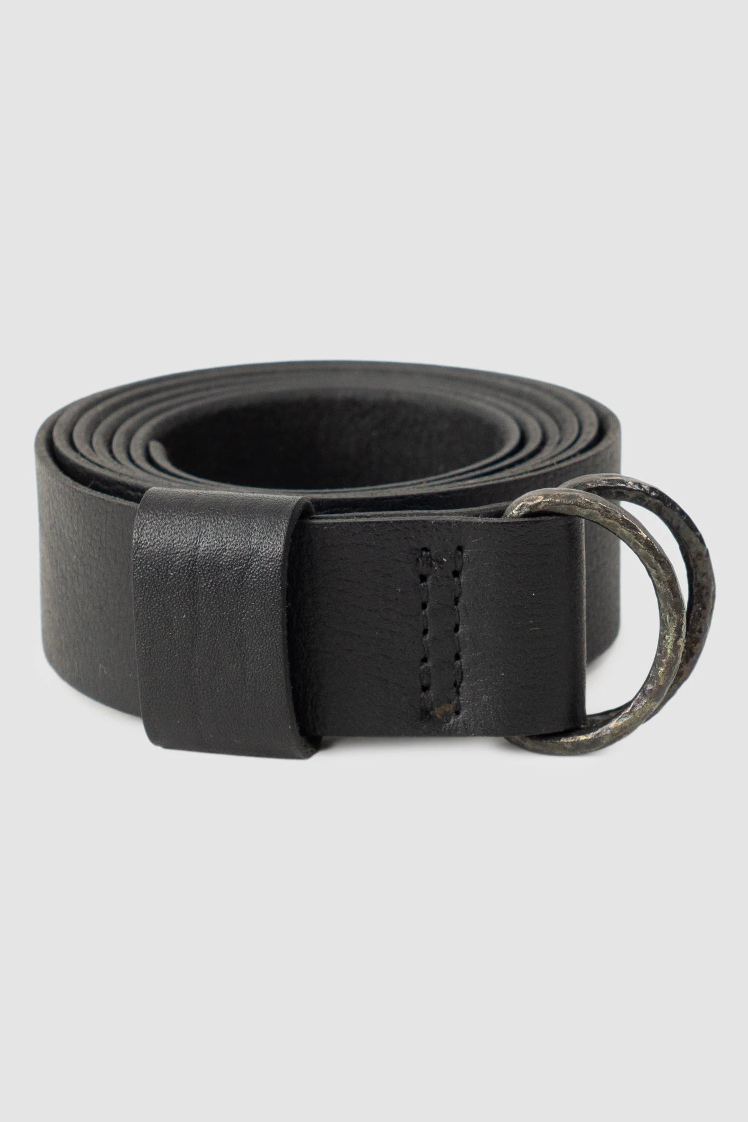 Werkschwarz - Men’s Black Grain Leather Belt 1 item front view