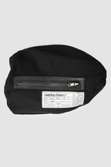 Werkschwarz - Men’s Black Waxed Leather Belt Bag Werk 50F item inside view
