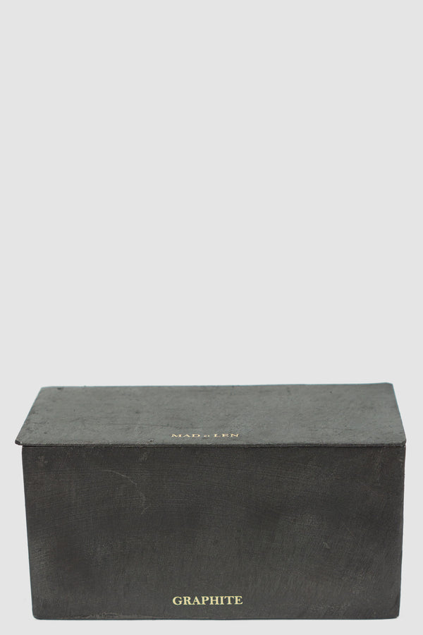 Mad et Len Graphite Scent Block Candle - Permanent Collection, Burned Black Heavy Iron Vessel